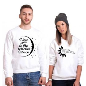 Tshirthane My Sun Love Moon 2'li Sevgili Sweatshirt