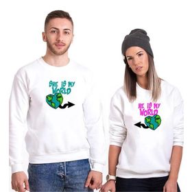 Tshirthane My World 2'li Sevgili Sweatshirt
