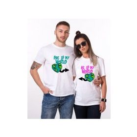 Tshirthane My World 2'li Sevgili T-shirt