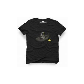 Tshirthane Nasa Uzay Astronot Dünya Ay Siyah Erkek Tshirt
