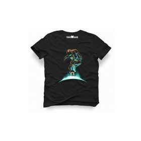 Tshirthane Nasa Uzay Astronot Dünya Ay Siyah Erkek Tshirt