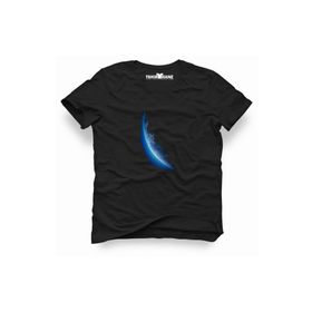 Tshirthane Nasa Uzay Astronot Dünya Ay Siyah Erkek Tshirt