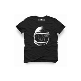 Tshirthane Nasa Uzay Astronot Dünya Ay Siyah Erkek Tshirt