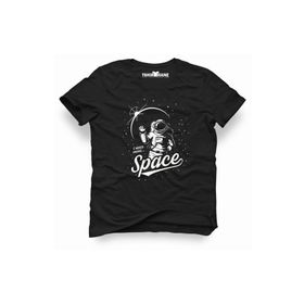 Tshirthane Nasa Uzay Astronot Dünya Ay Siyah Erkek Tshirt