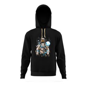 Tshirthane Nasa Uzay Astronot Dünya Ay Siyah Erkek Tshirt