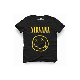 Tshirthane Nirvana Rock Metal Müzik Baskılı Dar Kesim Slim Fit Erkek T-Shirt