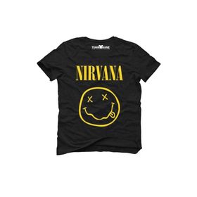 Tshirthane Nirvana Rock Metal Müzik Baskılı Dar Kesim Slim Fit Erkek T-Shirt