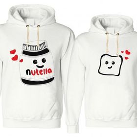 Tshirthane Nutellam Ekmek Dilimim 2'li Sevgili Sweatshirt