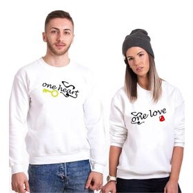 Tshirthane One Heart Love 2'li Sevgili Sweatshirt