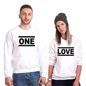 Tshirthane One Love 2'li Sevgili Sweatshirt