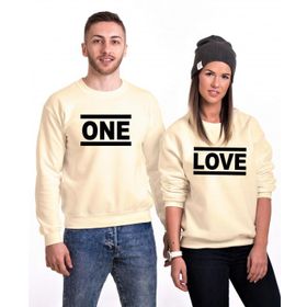 Tshirthane One Love 2'li Sevgili Sweatshirt