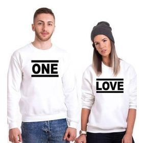 Tshirthane One Love 2'li Sevgili Sweatshirt