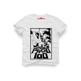 Tshirthane One Punch Man Mob Psycho 100 Beyaz Erkek T-shirt