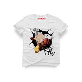 Tshirthane One Punch Man Saitama Beyaz Erkek T-shirt