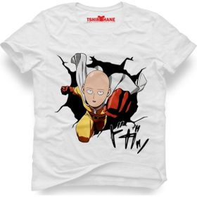 Tshirthane One Punch Man Saitama Beyaz T-shirt