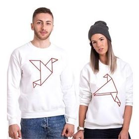 Tshirthane Origami 2'li Sevgili Sweatshirt