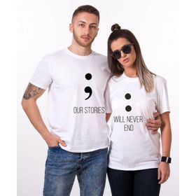 Tshirthane Our Stories Will Never End 2'li Sevgili T-shirt