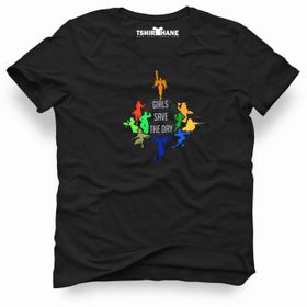 Tshirthane Overwatch Girls Save Day Siyah Erkek T-shirt