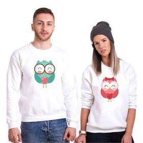 Tshirthane Owl Baykuş 2'li Sevgili Sweatshirt