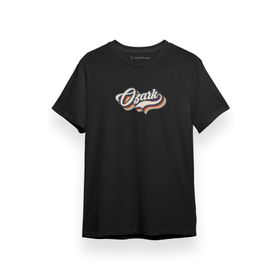 Tshirthane Ozark Rainbow Letter Siyah Kısa Kol Erkek T-shirt