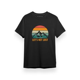 Tshirthane P17222S1468 Lets Get Lost Siyah Kısa Kol Erkek T-shirt