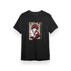 Tshirthane P17319S8149 My Hero Academia Anime Deku Diagonal Art Siyah Erkek T-shirt