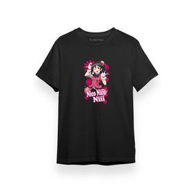 Tshirthane P17330S4354 Love Live Anime Nico Nico Pink Poster Siyah Kısa Kol Erkek T-shirt