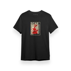 Tshirthane P17351S4379 Fullmetal Alchemist Anime Scar Poster Siyah Kısa Kol Erkek T-shirt