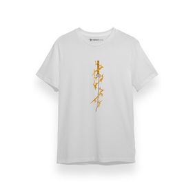 Tshirthane P17502S3091 Demon Slayer Anime Demon Killer Thunder Katana Beyaz Erkek T-shirt