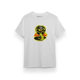 Tshirthane P17514S3687 Cobra Kai Logo Beyaz Erkek T-shirt