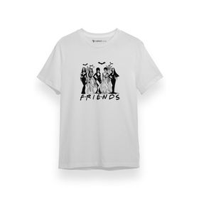 Tshirthane P17724S2209 Halloween Friends Kısa Kol Erkek Beyaz T-shirt