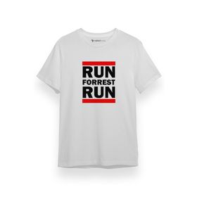 Tshirthane P17741S4453 Forrest Gump Run Forrest Run Beyaz Erkek T-shirt