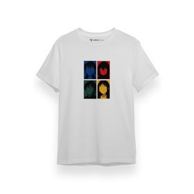 Tshirthane P17745S7258 Erased Anime All Main Character Minimal Colorful Art Beyaz Erkek T-shirt