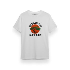 Tshirthane P17774S3076 Cobra Kai Miyagi Do Logo Beyaz Erkek T-shirt