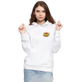 Tshirthane P18328S9137 Big Bang Theory Bang Logo Beyaz Kadın Kapüşonlu Sweatshirt