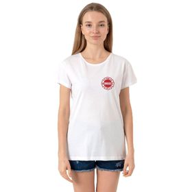 Tshirthane P18502S3704 Bisiklet Yaka Beyaz Kadın T-shirt