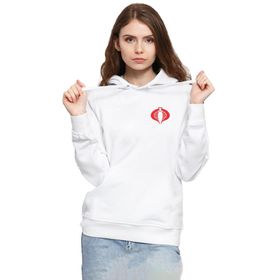 Tshirthane P18520S6912 Cobra Kai Logo 3ip Kapüşonlu Kadın Beyaz Sweatshirt
