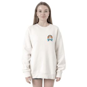Tshirthane P18635S8972 Dragon Ball Z Anime Master Roshi Free Hugs 2ip Kadın Beyaz Sweatshirt