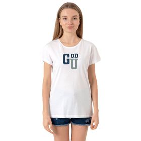 Tshirthane P18872S2916 Bisiklet Yaka Beyaz Kadın T-shirt