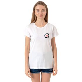 Tshirthane P18959S7816 Bisiklet Yaka Beyaz Kadın T-shirt