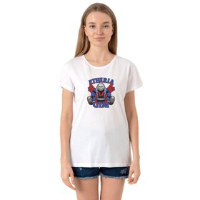 Tshirthane P19033S3422 Bisiklet Yaka Beyaz Kadın T-shirt