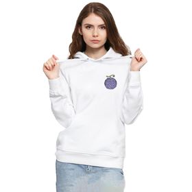 Tshirthane P19237S6339 One Piece Anime Gomu Gomu Devil Fruit 3ip Kapşonlu Kadın Beyaz Sweatshirt