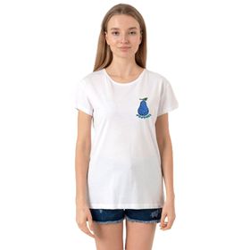 Tshirthane P19257S8507 Bisiklet Yaka Beyaz Kadın T-shirt