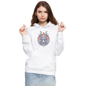Tshirthane P19460S9027 One Piece Anime Yamato Mask Beyaz 3ip Kapşonlu Kadın Beyaz Sweatshirt