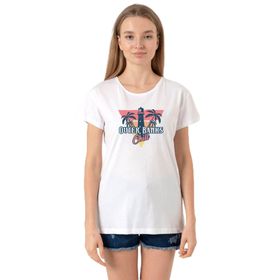 Tshirthane P19492S4393 Bisiklet Yaka Beyaz Kadın T-shirt