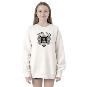 Tshirthane P19535S7053 Hocus Pocus University 2ip Kadın Beyaz Sweatshirt