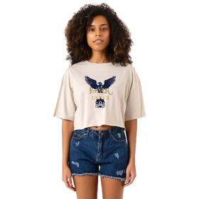 Tshirthane P19760S9350 The Fall of the House of Usher Raven Bej Kadın Crop