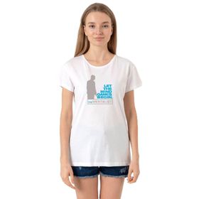 Tshirthane P19823S2276 Bisiklet Yaka Beyaz Kadın T-shirt