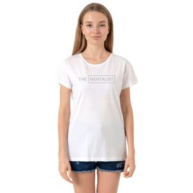 Tshirthane P19846S6971 Bisiklet Yaka Beyaz Kadın T-shirt
