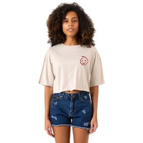 Tshirthane P19877S3077 The Mentalist Red John Pocket Bej Kadın Crop